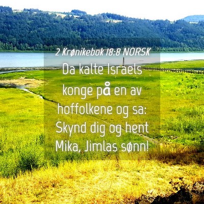 Picture 04 - 2 Krønikebok 18:8 NORSK - Da kalte Israels konge på en av hoffolkene og - Bible Verse Picture