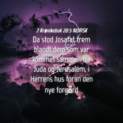 Picture 04 - 2 Krønikebok 20:5 NORSK - Da stod Josafat frem blandt dem som var kommet - Bible Verse Picture