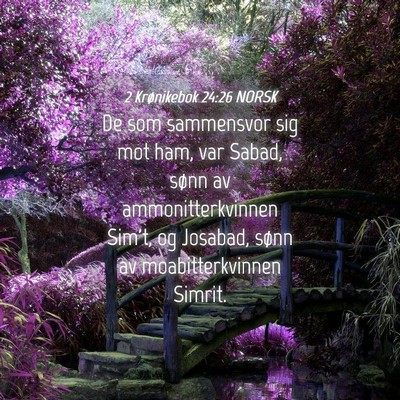Picture 04 - 2 Krønikebok 24:26 NORSK - De som sammensvor sig mot ham, var Sabad, sønn - Bible Verse Picture