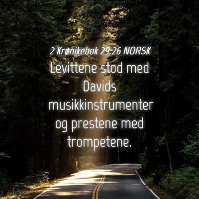Picture 04 - 2 Krønikebok 29:26 NORSK - Levittene stod med Davids musikkinstrumenter og - Bible Verse Picture