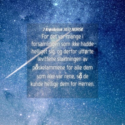 Picture 04 - 2 Krønikebok 30:17 NORSK - For det var mange i forsamlingen som ikke hadde - Bible Verse Picture