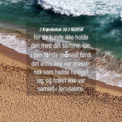 Picture 04 - 2 Krønikebok 30:3 NORSK - for de kunde ikke holde den med det samme, {de. i - Bible Verse Picture