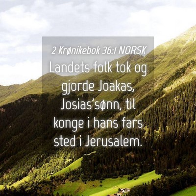 Picture 04 - 2 Krønikebok 36:1 NORSK - Landets folk tok og gjorde Joakas, Josias'sønn, - Bible Verse Picture