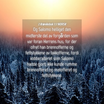 Picture 04 - 2 Krønikebok 7:7 NORSK - Og Salomo helliget den midterste del av - Bible Verse Picture