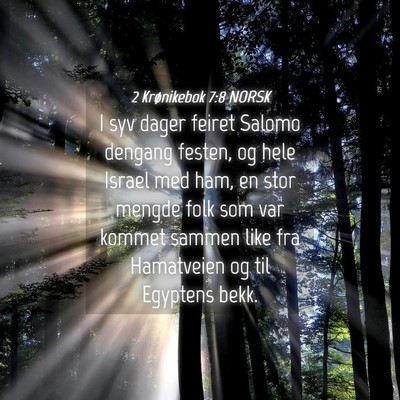 Picture 04 - 2 Krønikebok 7:8 NORSK - I syv dager feiret Salomo dengang festen, og hele - Bible Verse Picture