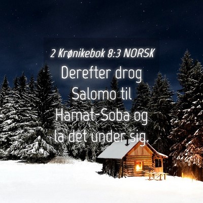 Picture 04 - 2 Krønikebok 8:3 NORSK - Derefter drog Salomo til Hamat-Soba og la det - Bible Verse Picture