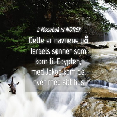 Picture 04 - 2 Mosebok 1:1 NORSK - Dette er navnene på Israels sønner som kom til - Bible Verse Picture