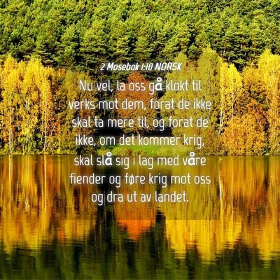 Picture 04 - 2 Mosebok 1:10 NORSK - Nu vel, la oss gå klokt til verks mot dem, forat - Bible Verse Picture