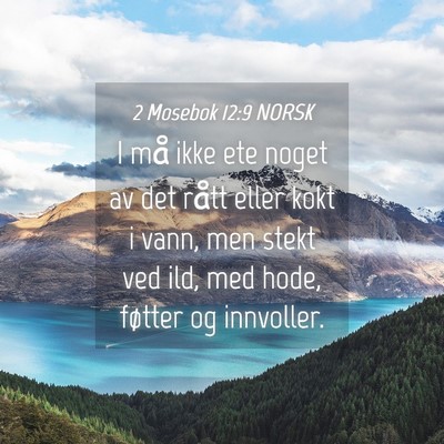 Picture 04 - 2 Mosebok 12:9 NORSK - I må ikke ete noget av det rått eller kokt i - Bible Verse Picture