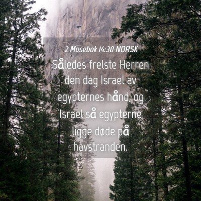Picture 04 - 2 Mosebok 14:30 NORSK - Således frelste Herren den dag Israel av - Bible Verse Picture