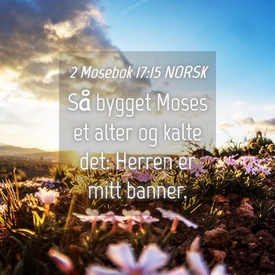 Picture 04 - 2 Mosebok 17:15 NORSK - Så bygget Moses et alter og kalte det: Herren er - Bible Verse Picture