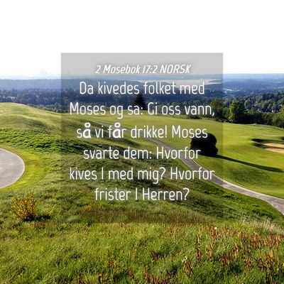 Picture 04 - 2 Mosebok 17:2 NORSK - Da kivedes folket med Moses og sa: Gi oss vann, - Bible Verse Picture