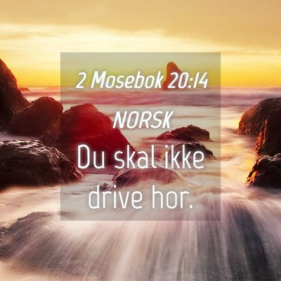 Picture 04 - 2 Mosebok 20:14 NORSK - Du skal ikke drive - Bible Verse Picture