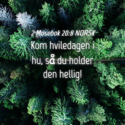 Picture 04 - 2 Mosebok 20:8 NORSK - Kom hviledagen i hu, så du holder den - Bible Verse Picture