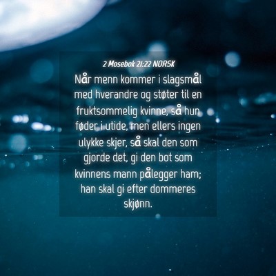 Picture 04 - 2 Mosebok 21:22 NORSK - Når menn kommer i slagsmål med hverandre og - Bible Verse Picture