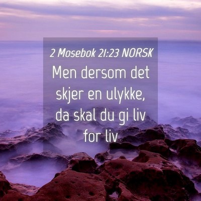 Picture 04 - 2 Mosebok 21:23 NORSK - Men dersom det skjer en ulykke, da skal du gi liv - Bible Verse Picture
