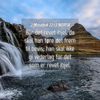 Picture 04 - 2 Mosebok 22:13 NORSK - Blir det revet ihjel, da skal han føre det frem - Bible Verse Picture