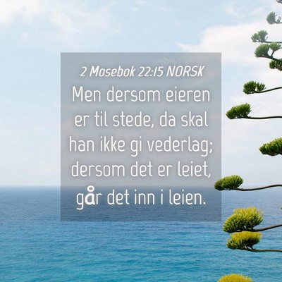 Picture 04 - 2 Mosebok 22:15 NORSK - Men dersom eieren er til stede, da skal han ikke - Bible Verse Picture