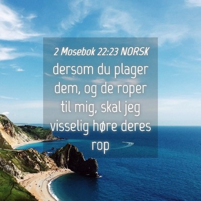 Picture 04 - 2 Mosebok 22:23 NORSK - dersom du plager dem, og de roper til mig, skal - Bible Verse Picture