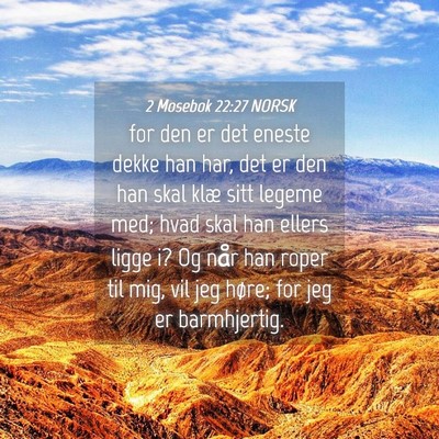 Picture 04 - 2 Mosebok 22:27 NORSK - for den er det eneste dekke han har, det er den - Bible Verse Picture