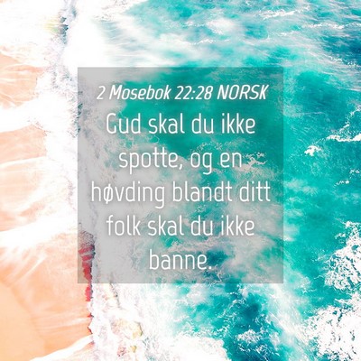 Picture 04 - 2 Mosebok 22:28 NORSK - Gud skal du ikke spotte, og en høvding blandt - Bible Verse Picture