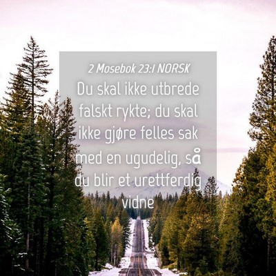 Picture 04 - 2 Mosebok 23:1 NORSK - Du skal ikke utbrede falskt rykte; du skal ikke - Bible Verse Picture