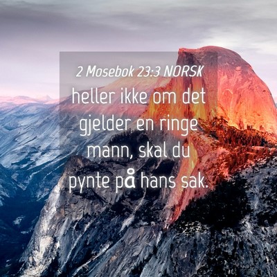 Picture 04 - 2 Mosebok 23:3 NORSK - heller ikke om det gjelder en ringe mann, skal du - Bible Verse Picture