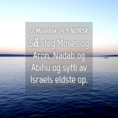 Picture 04 - 2 Mosebok 24:9 NORSK - Så steg Moses og Aron, Nadab og Abihu og sytti - Bible Verse Picture
