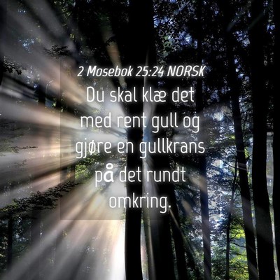 Picture 04 - 2 Mosebok 25:24 NORSK - Du skal klæ det med rent gull og gjøre en - Bible Verse Picture