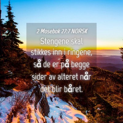 Picture 04 - 2 Mosebok 27:7 NORSK - Stengene skal stikkes inn i ringene, så de er - Bible Verse Picture
