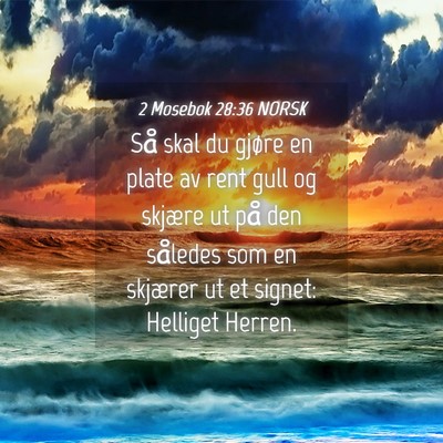 Picture 04 - 2 Mosebok 28:36 NORSK - Så skal du gjøre en plate av rent gull og - Bible Verse Picture