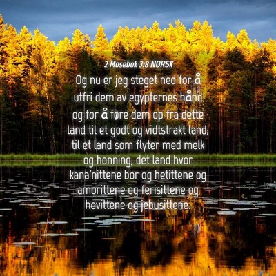 Picture 04 - 2 Mosebok 3:8 NORSK - Og nu er jeg steget ned for å utfri dem av - Bible Verse Picture
