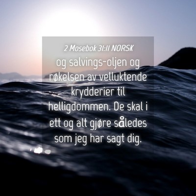 Picture 04 - 2 Mosebok 31:11 NORSK - og salvings-oljen og røkelsen av velluktende - Bible Verse Picture