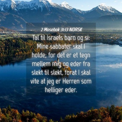 Picture 04 - 2 Mosebok 31:13 NORSK - Tal til Israels barn og si: Mine sabbater skal I - Bible Verse Picture