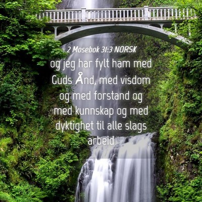 Picture 04 - 2 Mosebok 31:3 NORSK - og jeg har fylt ham med Guds Ånd, med visdom og - Bible Verse Picture