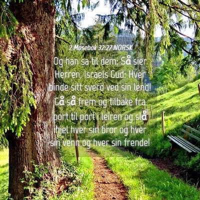 Picture 04 - 2 Mosebok 32:27 NORSK - Og han sa til dem: Så sier Herren, Israels Gud: - Bible Verse Picture
