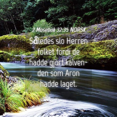 Picture 04 - 2 Mosebok 32:35 NORSK - Således slo Herren folket fordi de hadde gjort - Bible Verse Picture