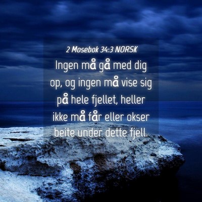 Picture 04 - 2 Mosebok 34:3 NORSK - Ingen må gå med dig op, og ingen må vise sig - Bible Verse Picture