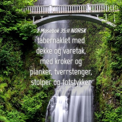 Picture 04 - 2 Mosebok 35:11 NORSK - tabernaklet med dekke og varetak, med kroker og - Bible Verse Picture
