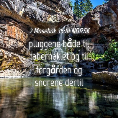 Picture 04 - 2 Mosebok 35:18 NORSK - pluggene både til tabernaklet og til forgården - Bible Verse Picture