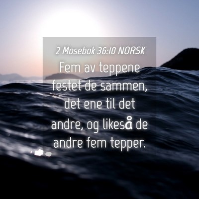 Picture 04 - 2 Mosebok 36:10 NORSK - Fem av teppene festet de sammen, det ene til det - Bible Verse Picture