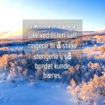 Picture 04 - 2 Mosebok 37:14 NORSK - Like ved listen satt ringene til å stikke - Bible Verse Picture