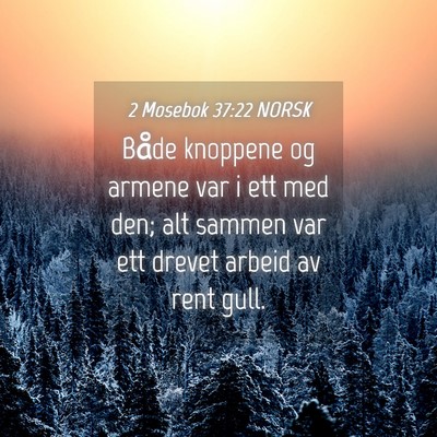 Picture 04 - 2 Mosebok 37:22 NORSK - Både knoppene og armene var i ett med den; alt - Bible Verse Picture