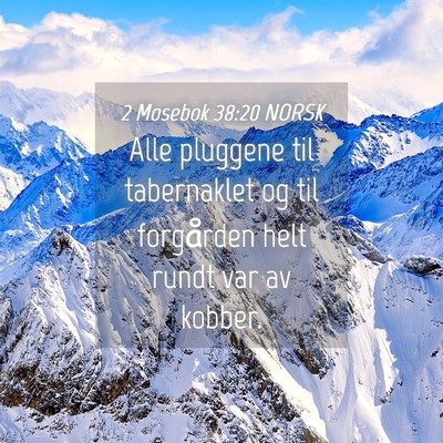 Picture 04 - 2 Mosebok 38:20 NORSK - Alle pluggene til tabernaklet og til forgården - Bible Verse Picture