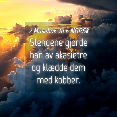 Picture 04 - 2 Mosebok 38:6 NORSK - Stengene gjorde han av akasietre og klædde dem - Bible Verse Picture