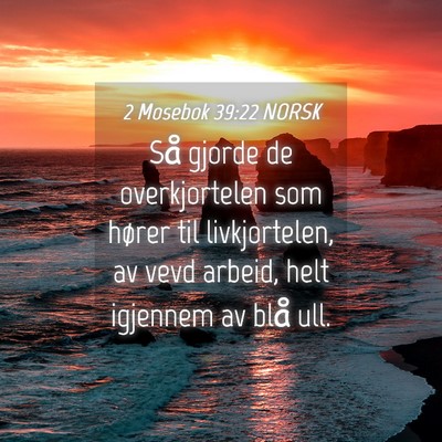 Picture 04 - 2 Mosebok 39:22 NORSK - Så gjorde de overkjortelen som hører til - Bible Verse Picture