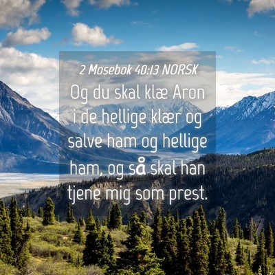 Picture 04 - 2 Mosebok 40:13 NORSK - Og du skal klæ Aron i de hellige klær og salve - Bible Verse Picture
