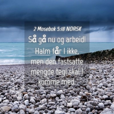 Picture 04 - 2 Mosebok 5:18 NORSK - Så gå nu og arbeid! Halm får I ikke, men den - Bible Verse Picture