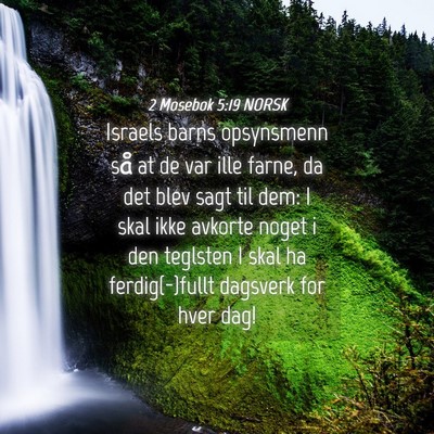 Picture 04 - 2 Mosebok 5:19 NORSK - Israels barns opsynsmenn så at de var ille - Bible Verse Picture