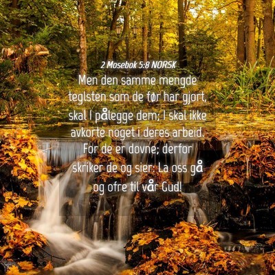 Picture 04 - 2 Mosebok 5:8 NORSK - Men den samme mengde teglsten som de før har - Bible Verse Picture